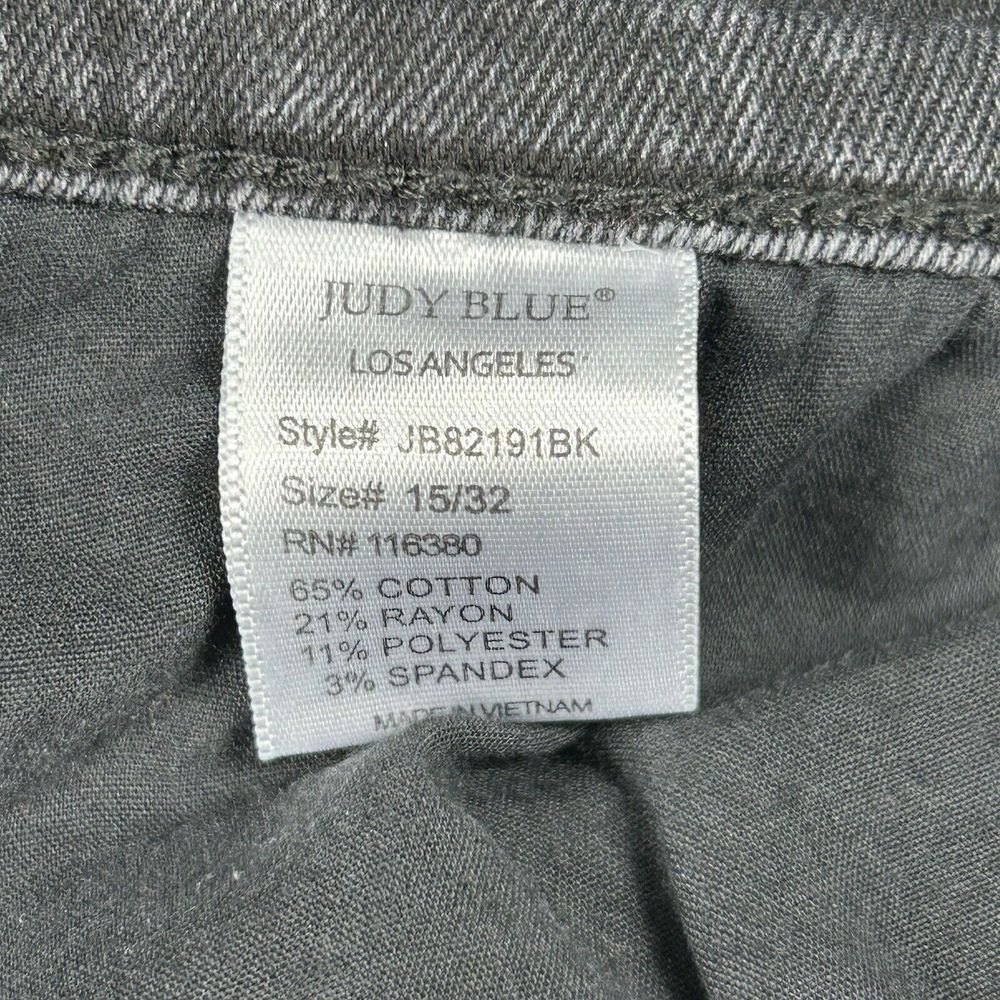 Judy Blue Jeans Skinny‎ Fit Womens 15/32 Mid Rise Black Denim Red Plaid Patch - Picture 10 of 12